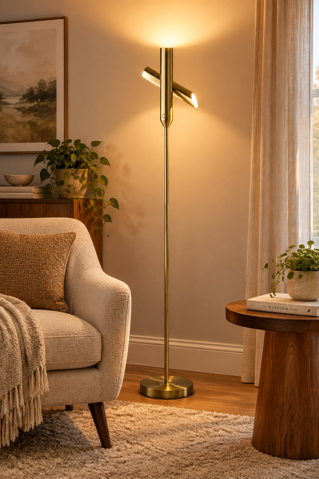 Vega 4079-21 LED Torchiere - Antique Brass-Lighting-DECOROLALA