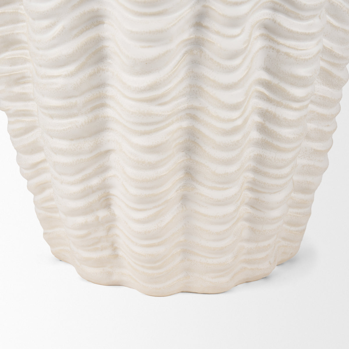 Velia Short Seashell Sculptural Glazed Ceramic Vase-Vase-DECOROLALA