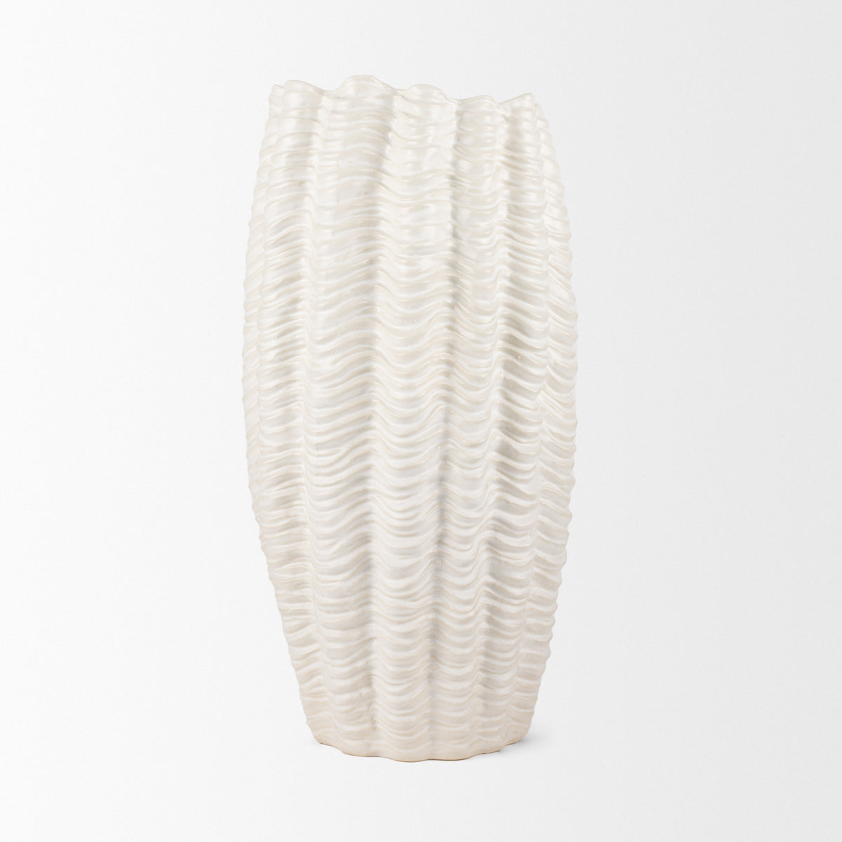 Velia Short Seashell Sculptural Glazed Ceramic Vase-Vase-DECOROLALA