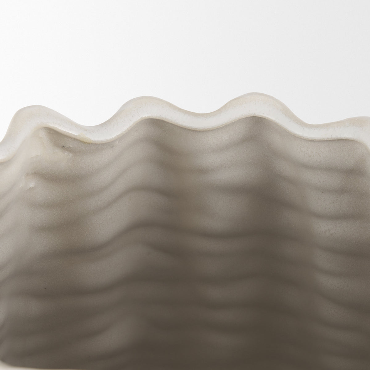 Velia Short Seashell Sculptural Glazed Ceramic Vase-Vase-DECOROLALA