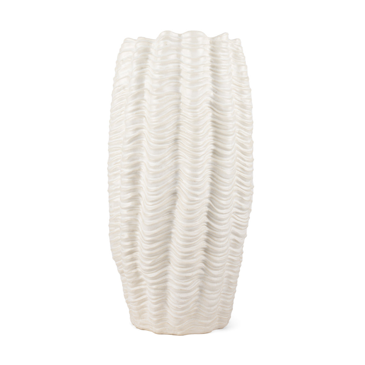 Velia Short Seashell Sculptural Glazed Ceramic Vase-Vases-DECOROLALA