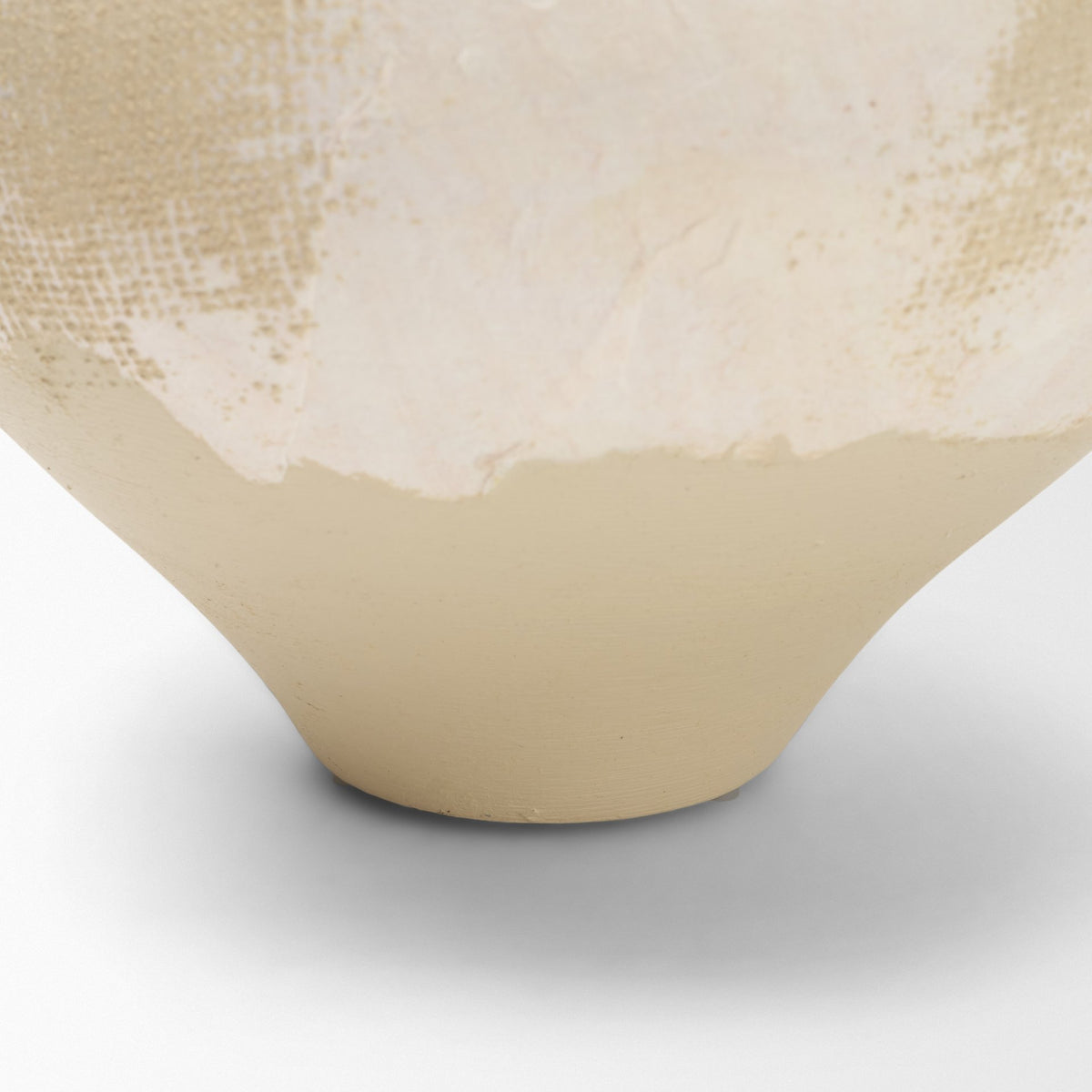 Velo Cream w/White Hand-Painted Terracotta Decorative Vase-Vase-DECOROLALA