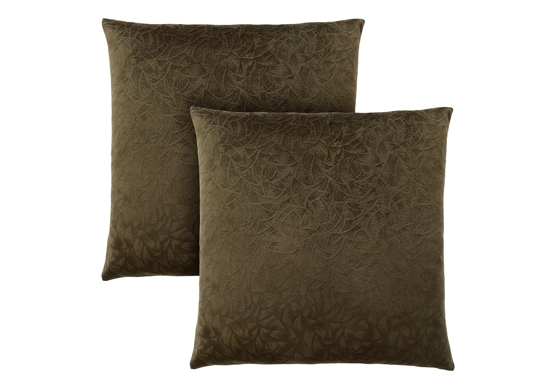 Velvet Floral Throw Pillow 18x18 Dark Green 2pc-Pillows-DECOROLALA