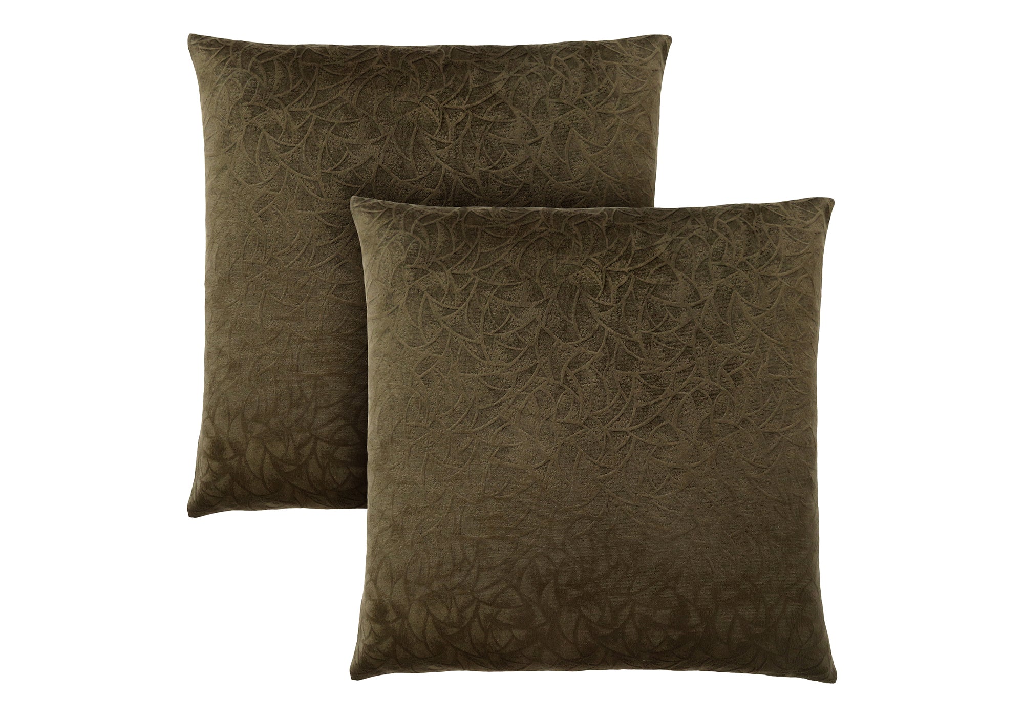Velvet Floral Throw Pillow 18x18 Dark Green 2pc-Pillows-DECOROLALA