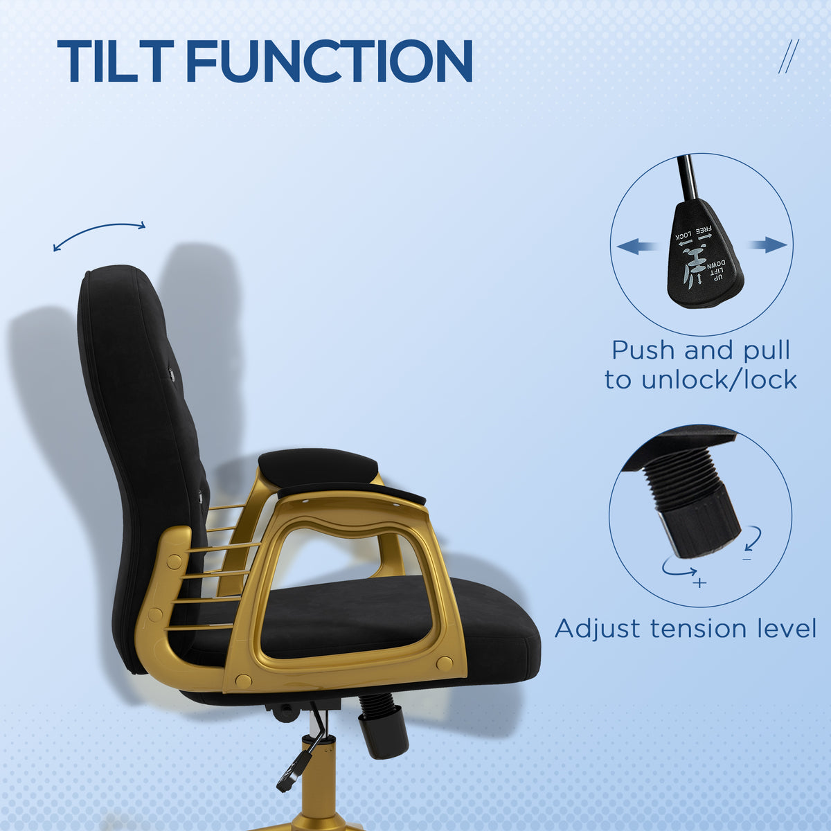 Velvet Office Chair - Black Tufted Swivel Vanity Chair-Office Products > Office Furniture > Office Chairs > Task Chairs-DECOROLALA