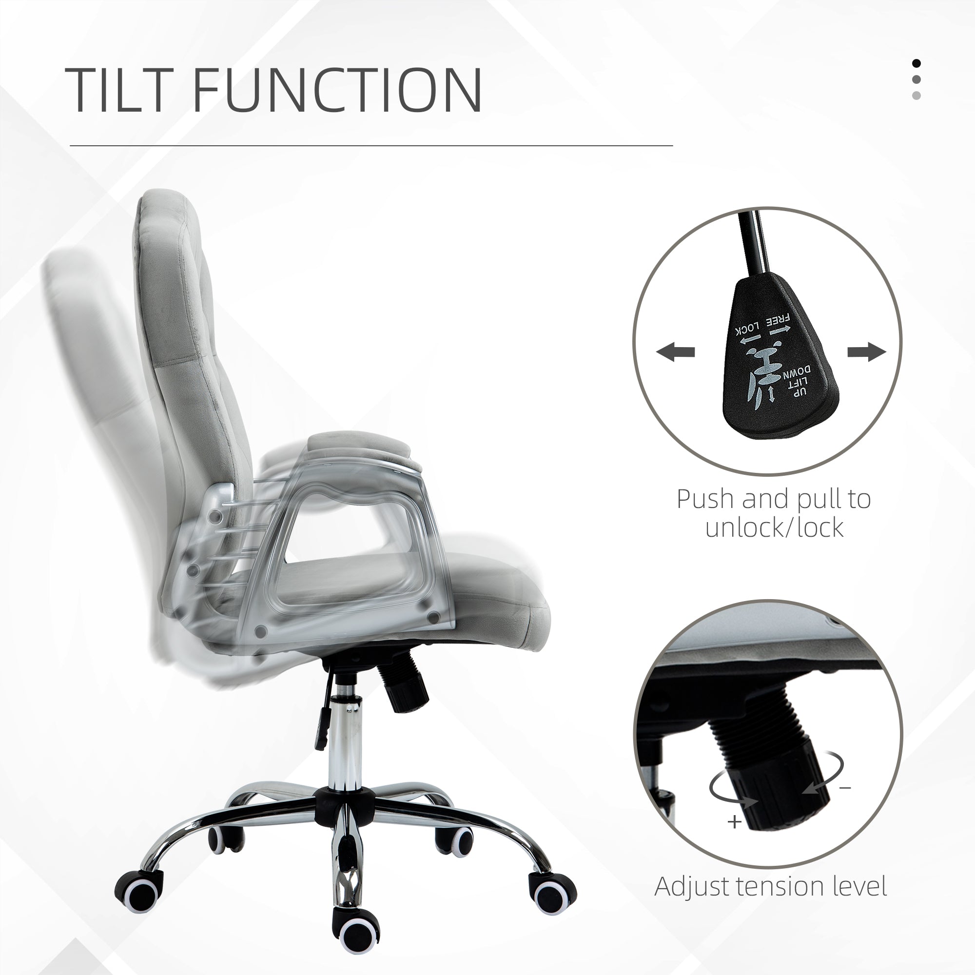 Velvet Office Chair - Grey Button Tufted Task Chair-Office Products > Office Furniture > Office Chairs > Task Chairs-DECOROLALA