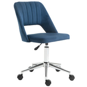 Velvet Swivel Office Chair - Blue Scallop Shape Desk Chair-Office Products > Office Furniture > Office Chairs > Task Chairs-DECOROLALA