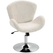 Velvet Swivel Office Chair - Cream White Butterfly Back-Office Products > Office Furniture > Office Chairs > Task Chairs-DECOROLALA