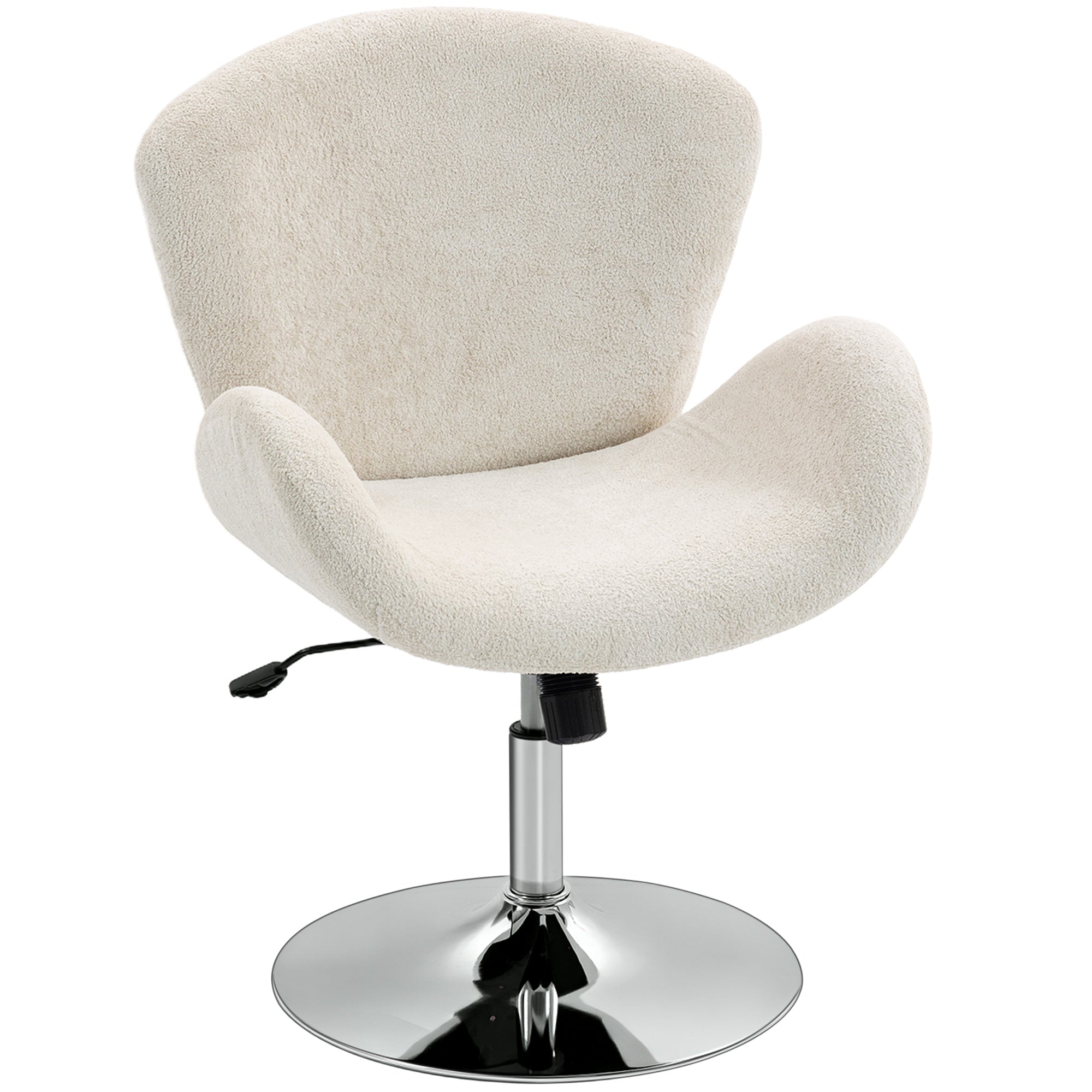 Velvet Swivel Office Chair - Cream White Butterfly Back-Office Products > Office Furniture > Office Chairs > Task Chairs-DECOROLALA