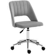 Velvet Swivel Office Chair - Grey Scallop Shape Desk Chair-Office Products > Office Furniture > Office Chairs > Task Chairs-DECOROLALA