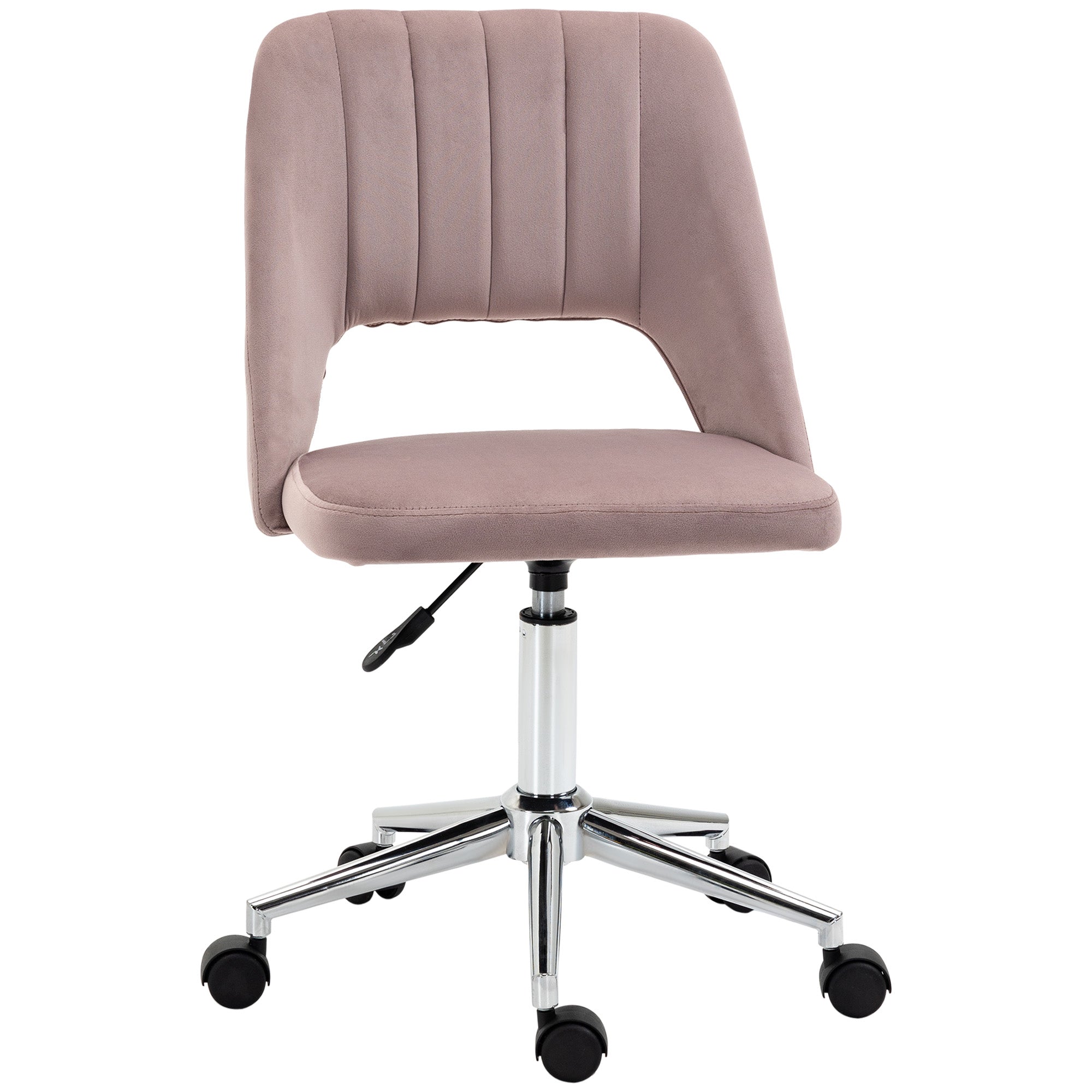 Velvet Swivel Office Chair - Pink Scallop Desk Chair-Office Products > Office Furniture > Office Chairs-DECOROLALA