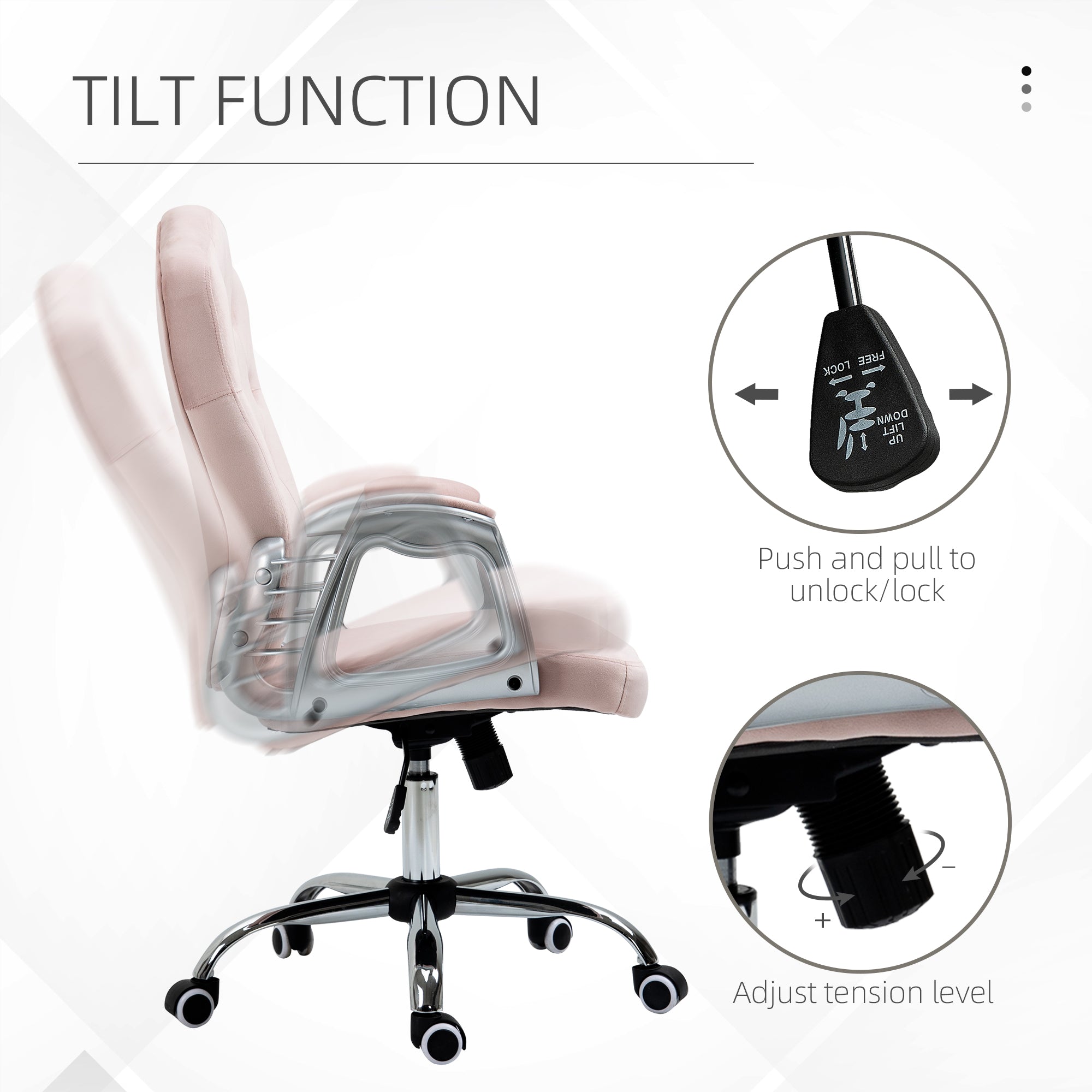 Velvet Tufted Office Chair - Pink Swivel Desk Chair-Office Products > Office Furniture > Office Chairs > Task Chairs-DECOROLALA