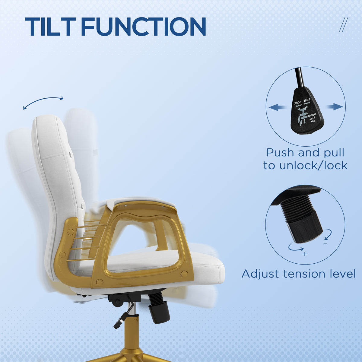 Velvet Tufted Office Desk Chair - Cream White & Gold-Office Products > Office Furniture > Office Chairs > Task Chairs-DECOROLALA