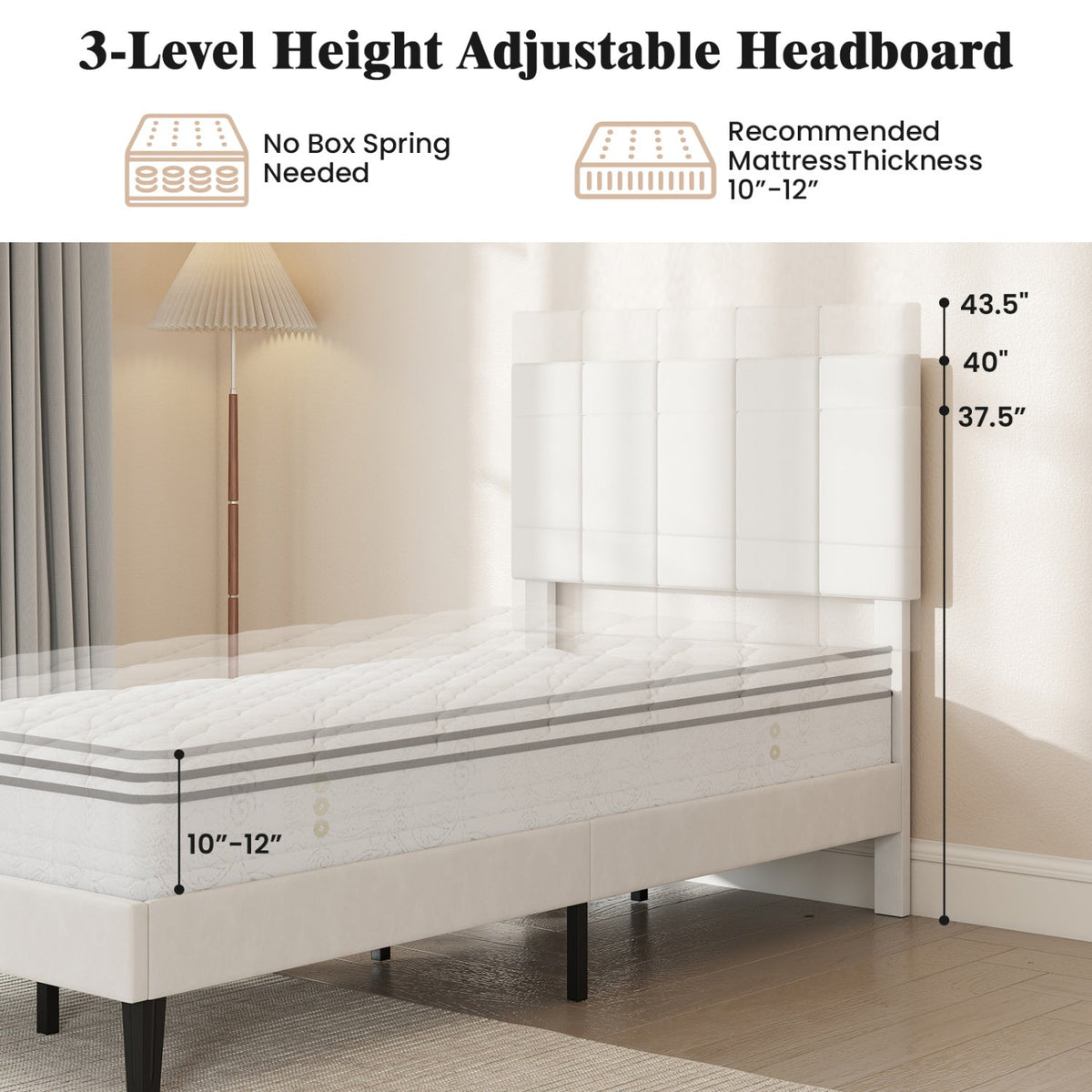 Velvet Upholstered Platform Bed Frame-Simple Bed Frame-DECOROLALA