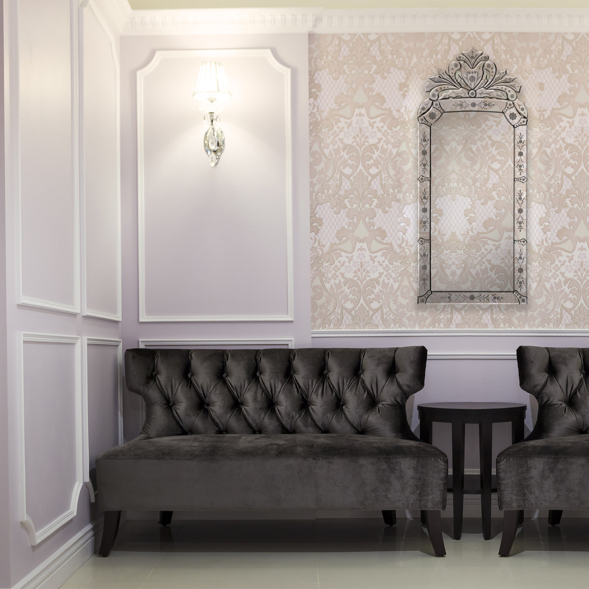 Venetian 19" Tall Arch Wall Mirror-Mirrors-DECOROLALA