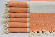 Venice Orange Turkish Towel 40"x70" Cotton-Turkish Towel-DECOROLALA