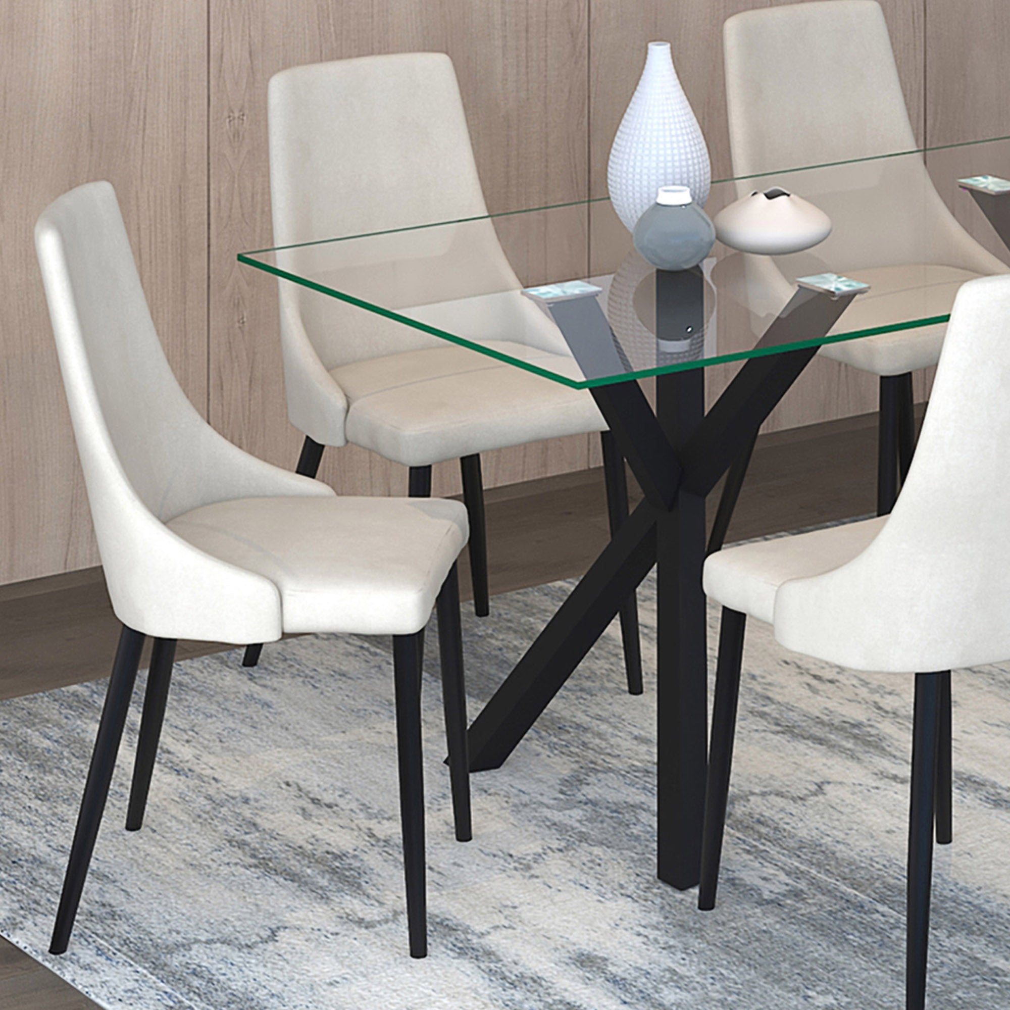 Venice Side Chair - Beige Mid-Century Dining Chair-DECOROLALA
