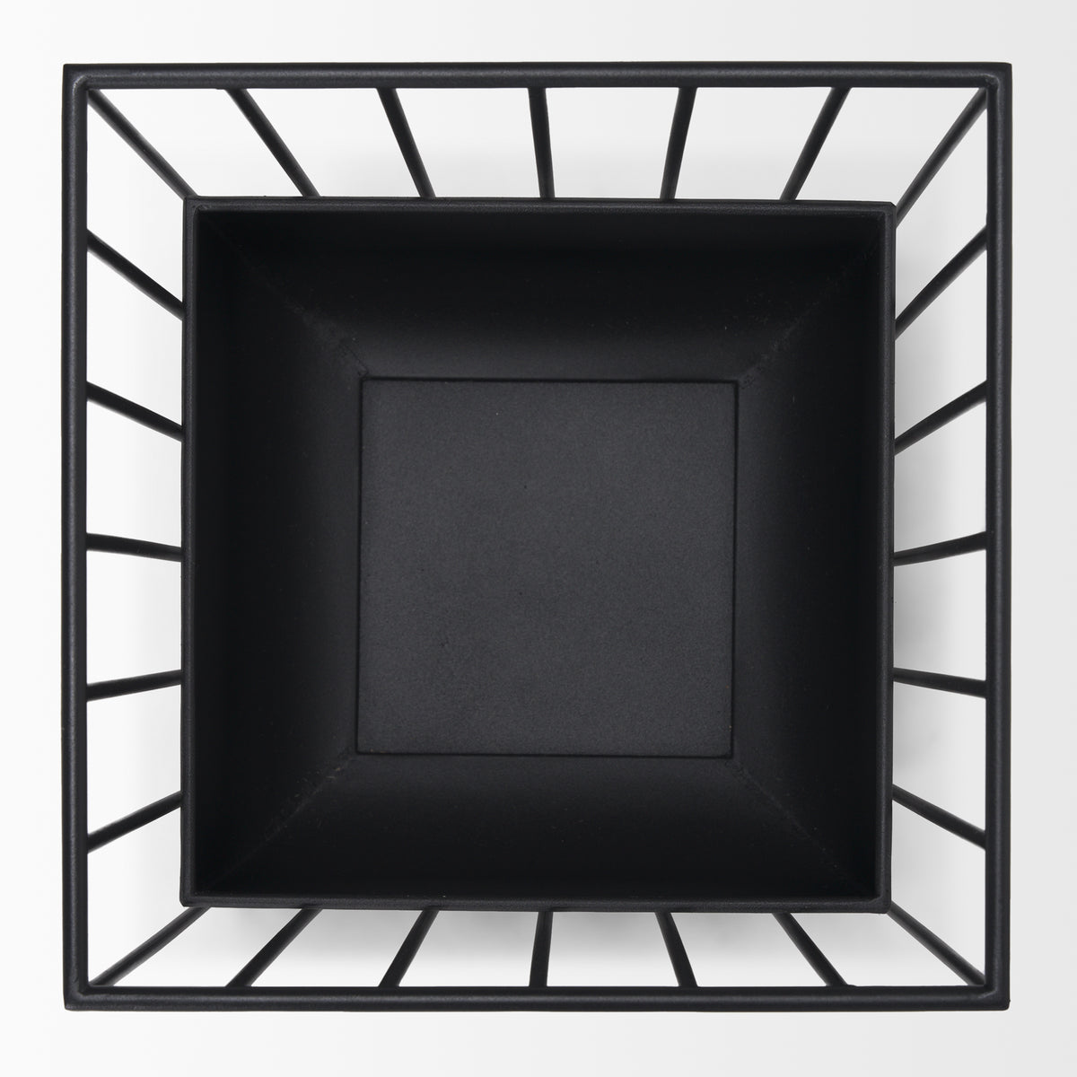 Verna Matte Black Wire Cage Metal Planters (Set of 2)-Objects-DECOROLALA