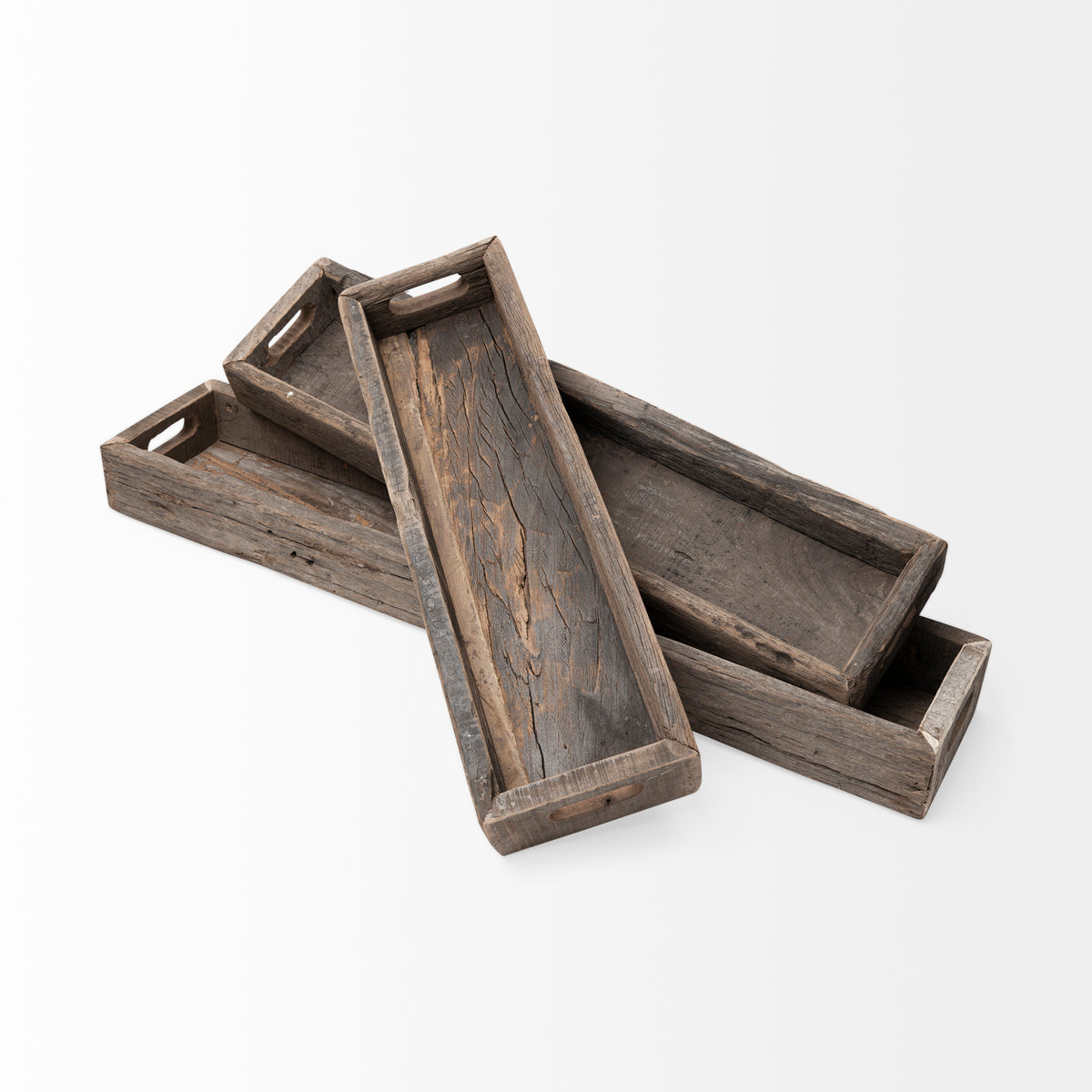 Vernon (Large) 36L x 7W Brown Reclaimed Wood Tray-Trays-DECOROLALA