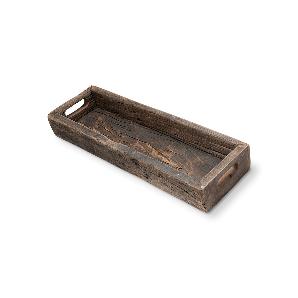 Vernon Reclaimed Wood Tray - Brown, Small-Decorative Trays-DECOROLALA