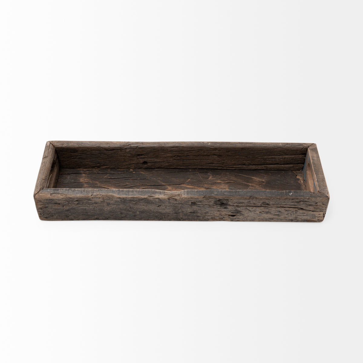 Vernon (Small) 24L x 7W Brown Reclaimed Wood Tray-Trays-DECOROLALA