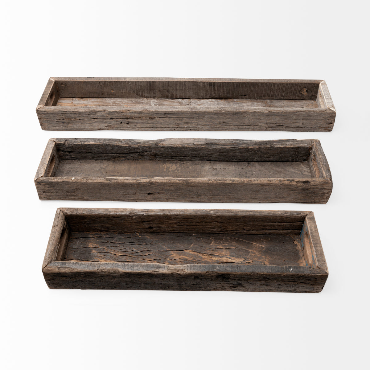 Vernon (Small) 24L x 7W Brown Reclaimed Wood Tray-Trays-DECOROLALA