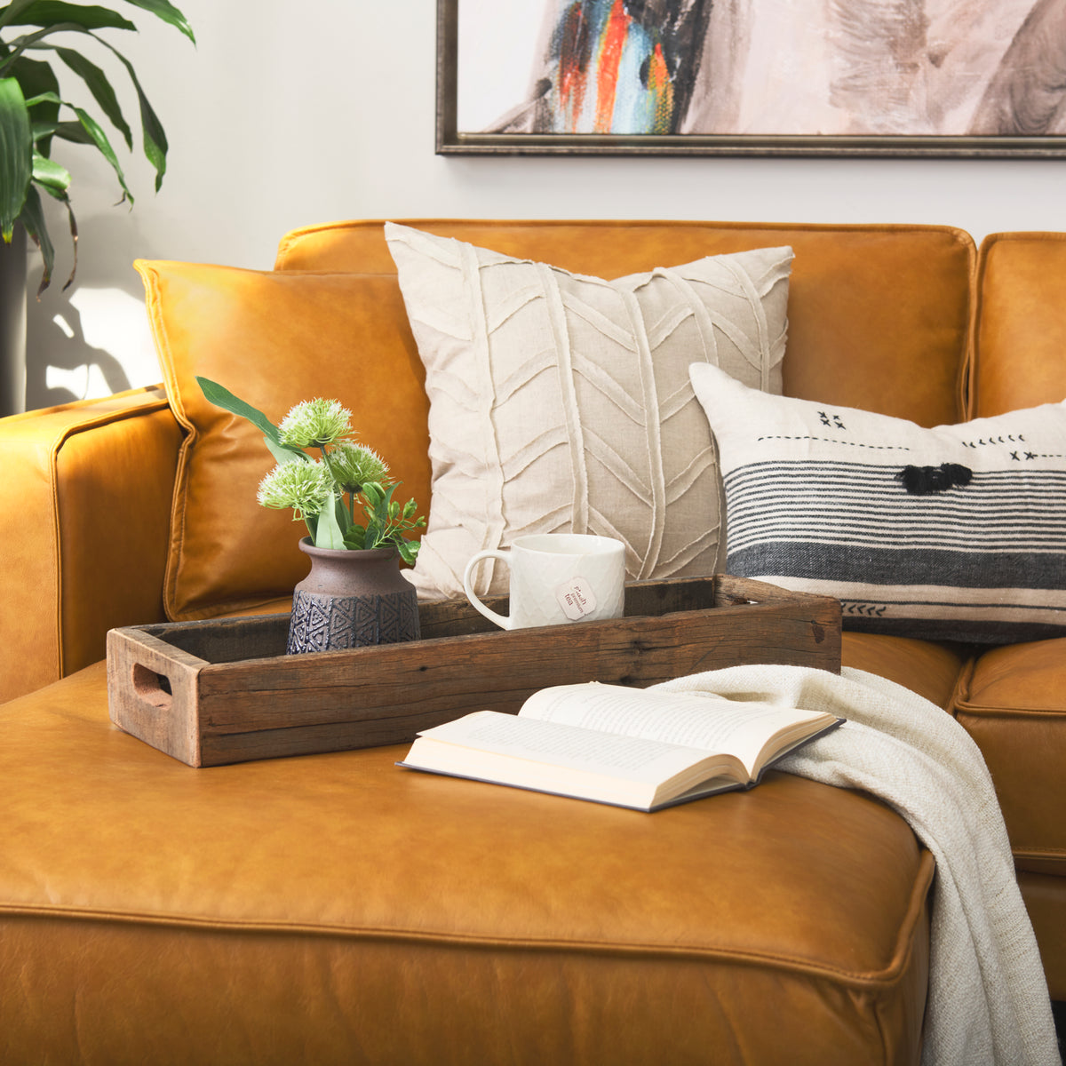 Vernon (Small) 24L x 7W Brown Reclaimed Wood Tray-Trays-DECOROLALA