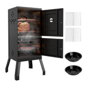 Vertical 2-tier Outdoor Barbeque Grill with Temperature Gauge-Outdoor Grills-DECOROLALA