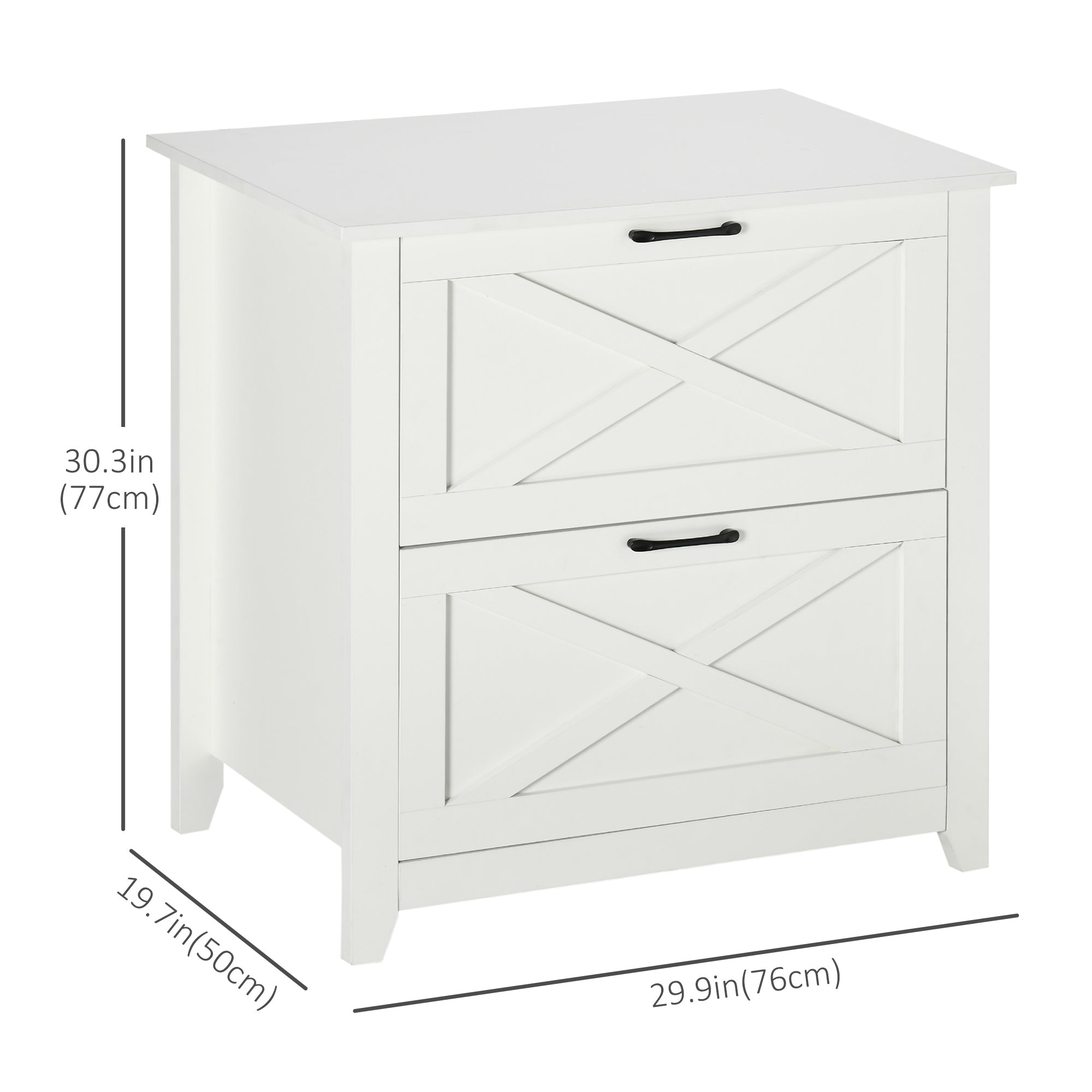 Vertical File Cabinet - White Farmhouse A4 Filing Cabinet-Office Products > Office Furniture > Office Cabinets & Cupboards-DECOROLALA