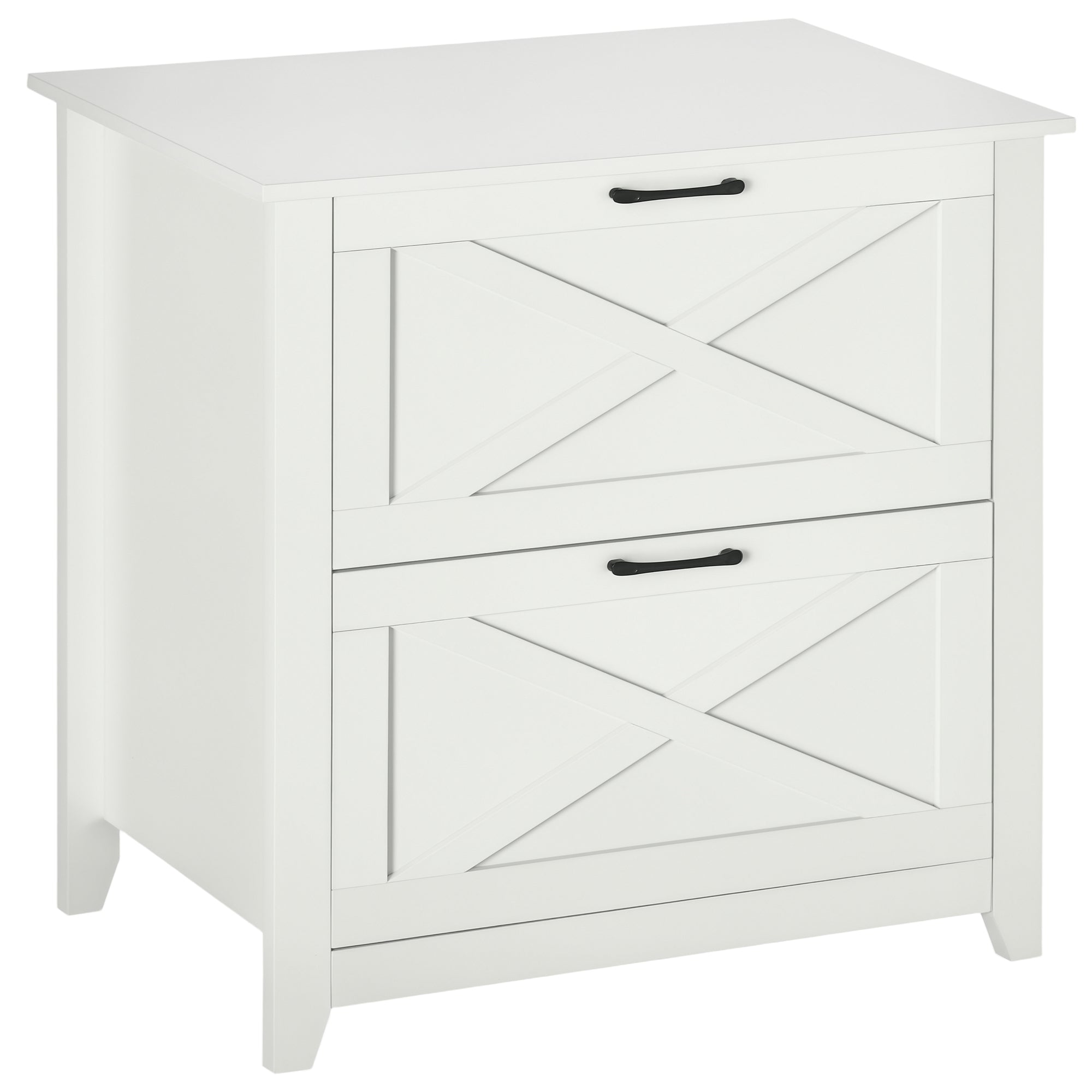 Vertical File Cabinet - White Farmhouse A4 Filing Cabinet-Office Products > Office Furniture > Office Cabinets & Cupboards-DECOROLALA