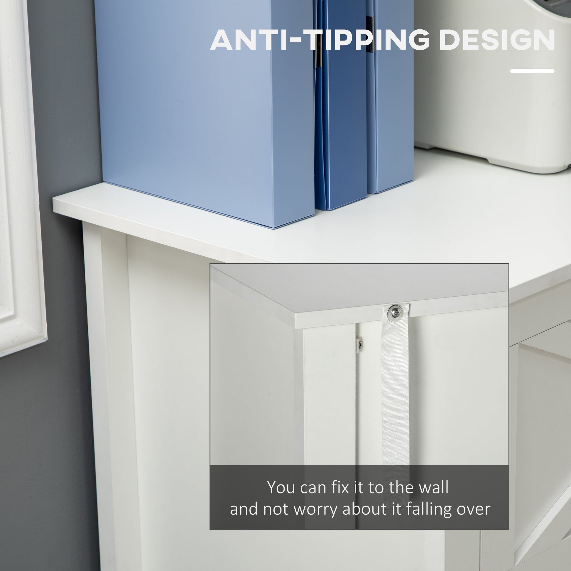 Vertical File Cabinet with Hanging Bars for A4 Size for Home Office, 29.9"x 19.7"x 30.3", White-Office Products > Office Furniture > Office Cabinets & Cupboards-DECOROLALA