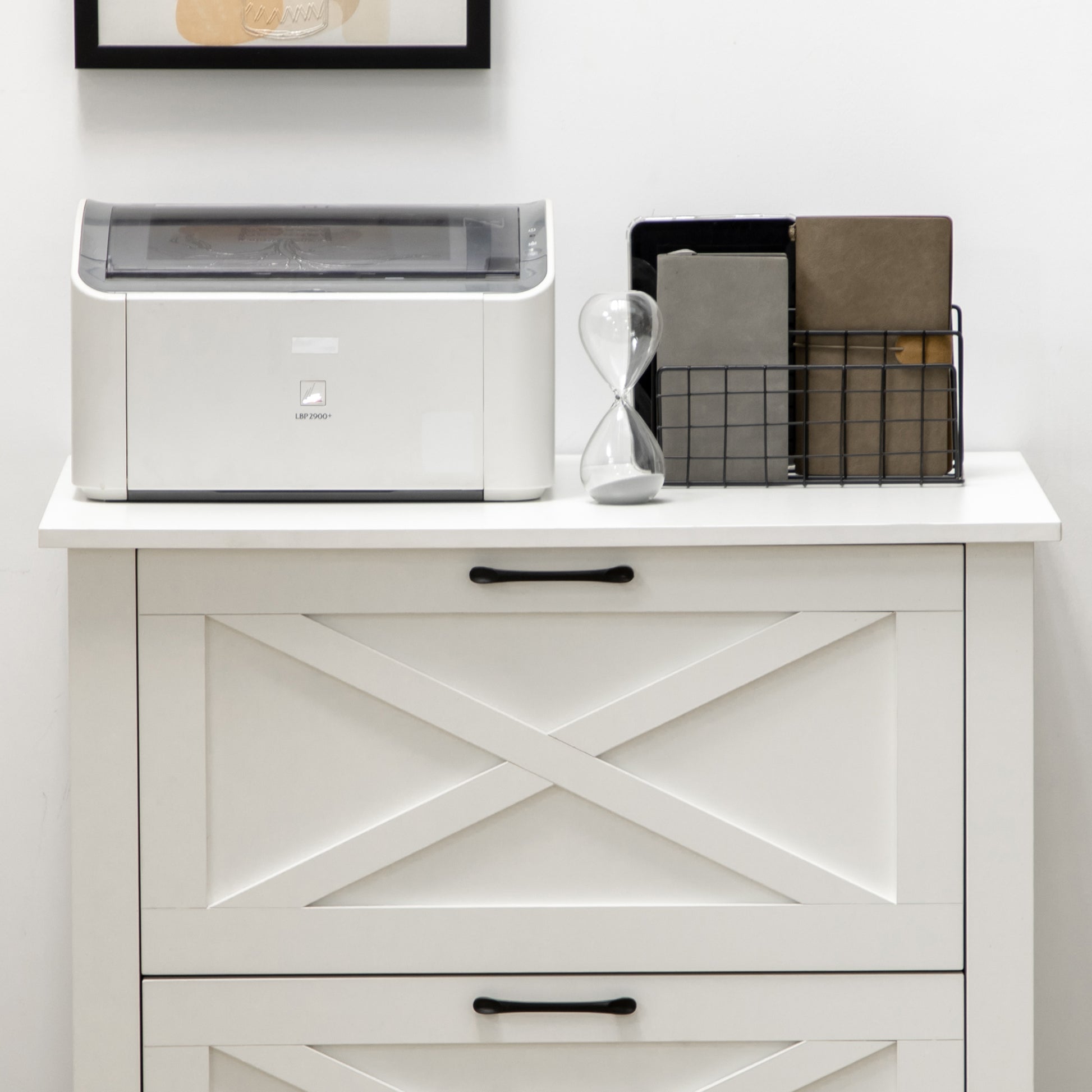 Vertical File Cabinet with Hanging Bars for A4 Size for Home Office, 29.9"x 19.7"x 30.3", White-Office Products > Office Furniture > Office Cabinets & Cupboards-DECOROLALA