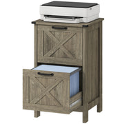 Vertical Filing Cabinet with 2 Drawers, Rustic Farmhouse Office Storage Cabinet for A4, Letter Size, Grey Wash-Office Products > Office Furniture > Office Cabinets & Cupboards-DECOROLALA
