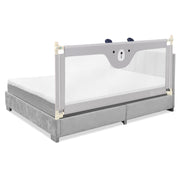 Vertical Lifting Baby Bedrail Guard with Lock-Gray-Bed Rails-DECOROLALA