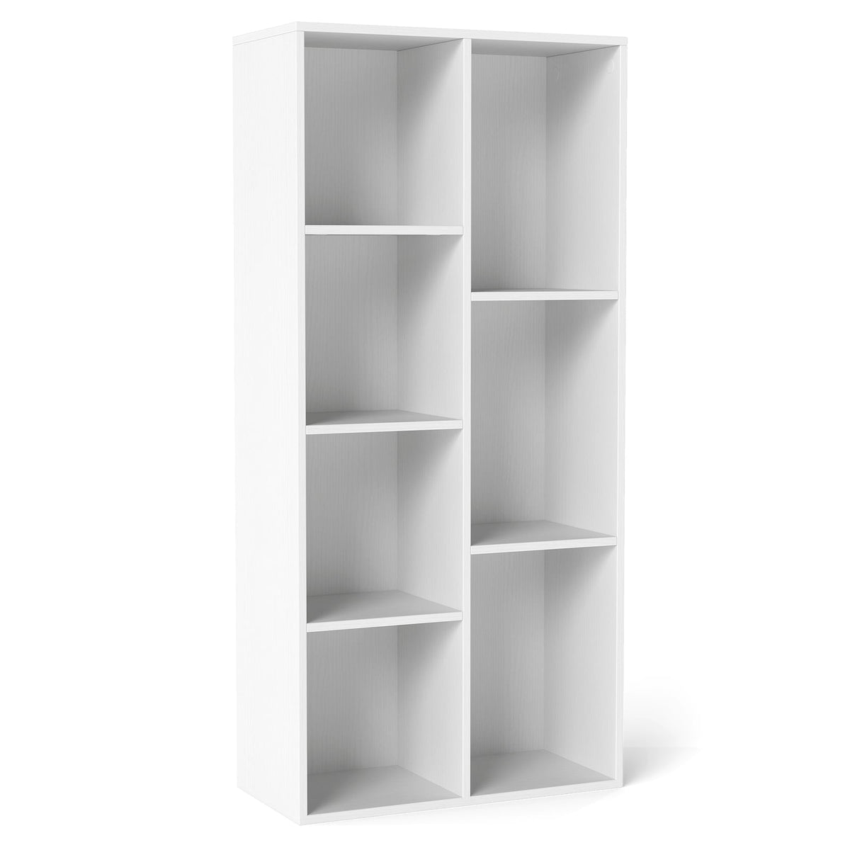 Vertical or Horizontal Freestanding Bookshelf with 7 Compartments-White-Bookcases-DECOROLALA