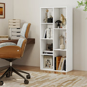 Vertical or Horizontal Freestanding Bookshelf with 7 Compartments-White-Bookcases-DECOROLALA