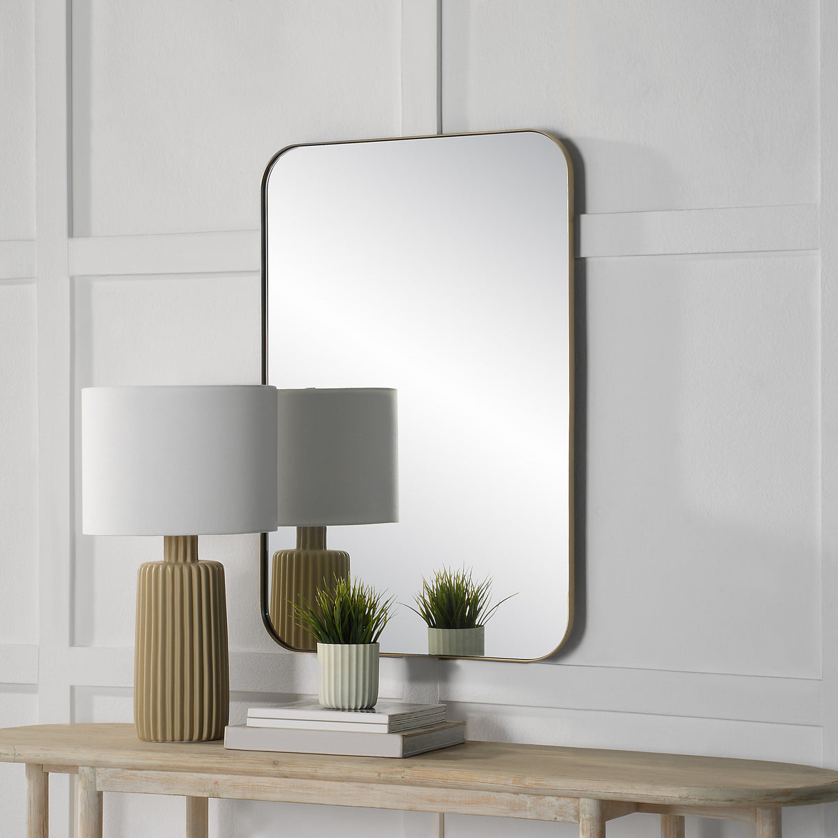 Vesey 36" Tall Rectangle Wall Mirror, Yellow-Mirrors-DECOROLALA