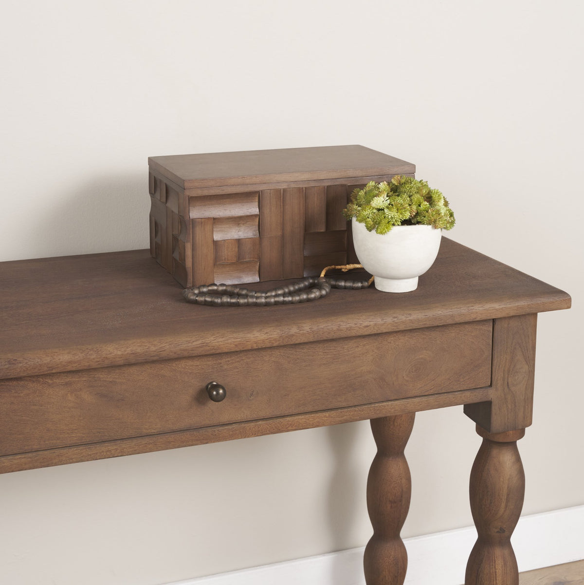 Vesta Walnut Wood Decorative Box-Boxes-DECOROLALA