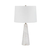Vevey 25" Tall Brass Table Lamp with Linen Shade-Table Lamp-DECOROLALA