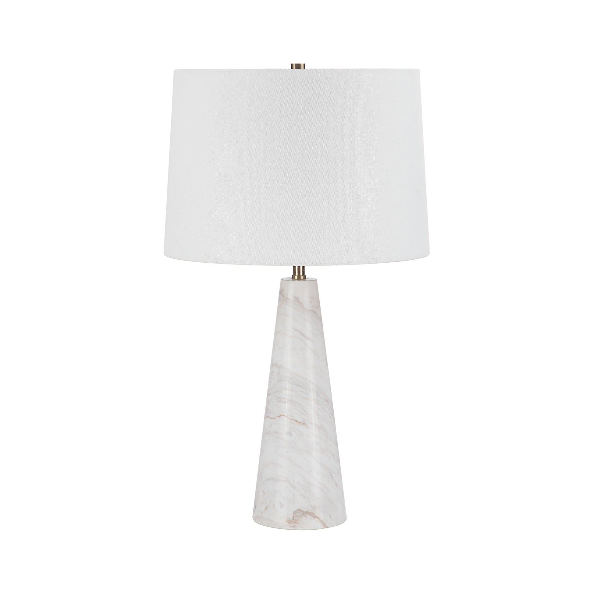 Vevey 25" Tall Brass Table Lamp with Linen Shade-Table Lamp-DECOROLALA