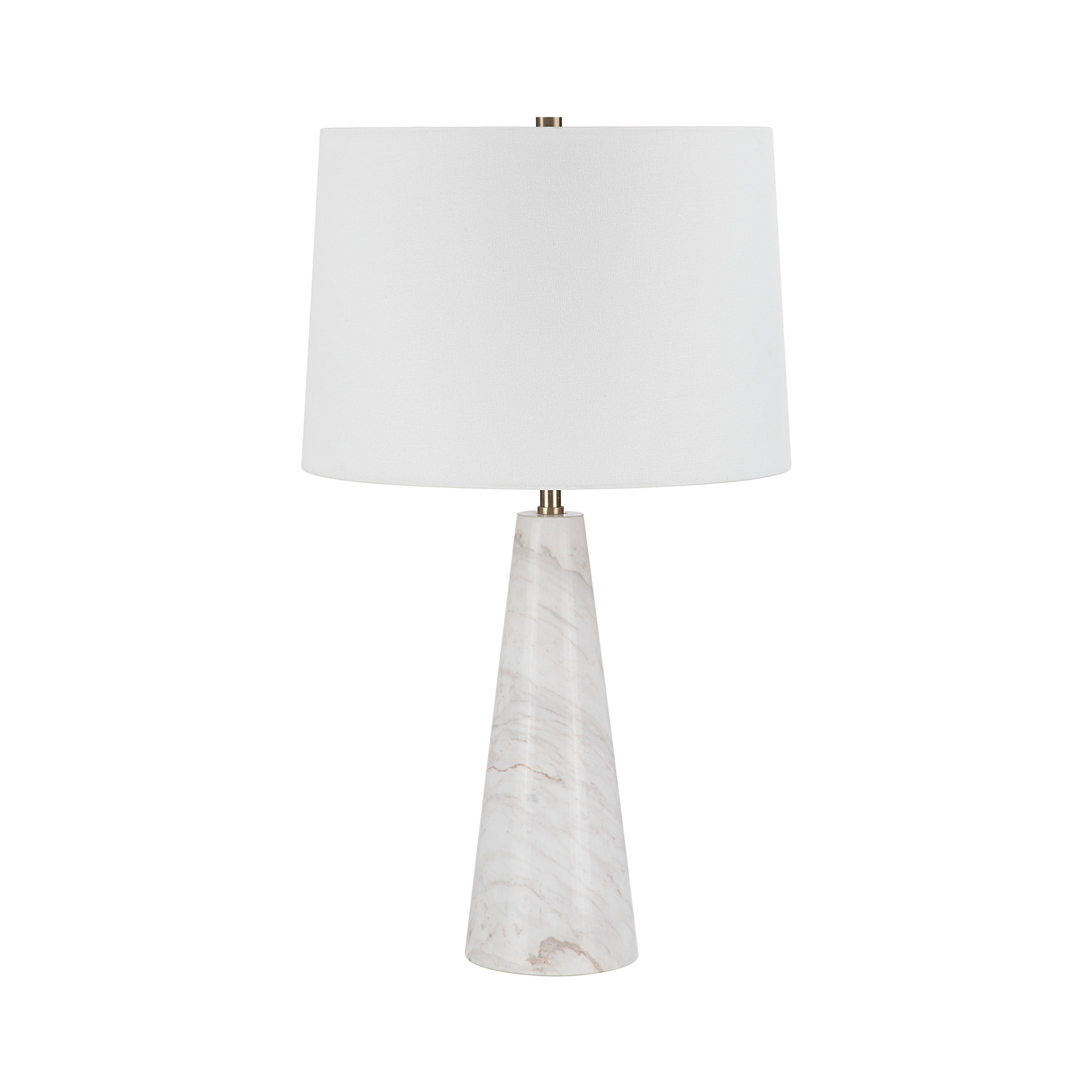 Vevey 25" Tall Brass Table Lamp with Linen Shade-Table Lamp-DECOROLALA