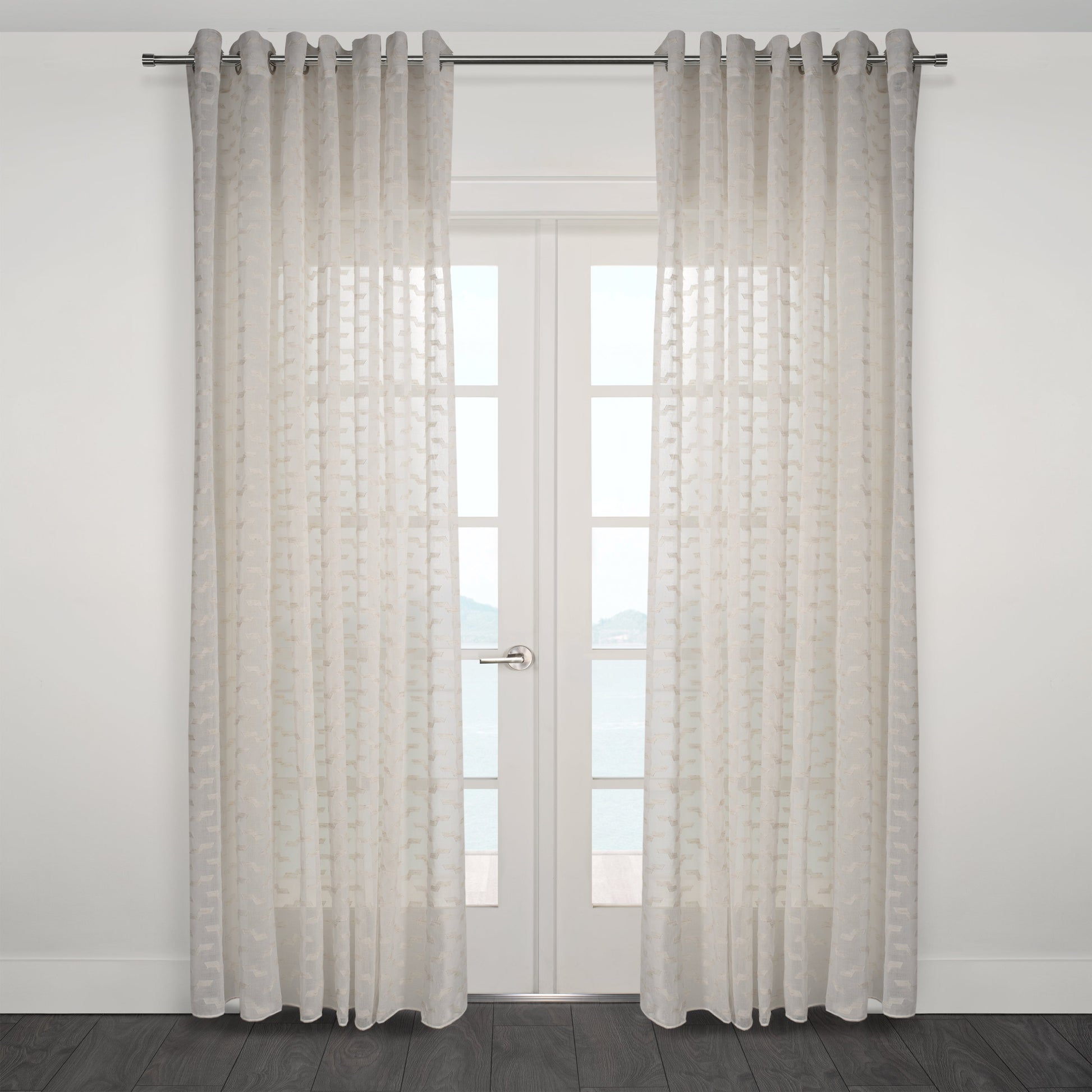Via Rustic Inspired Wide Width Sheer Curtain 108"x 95"-Curtains-DECOROLALA