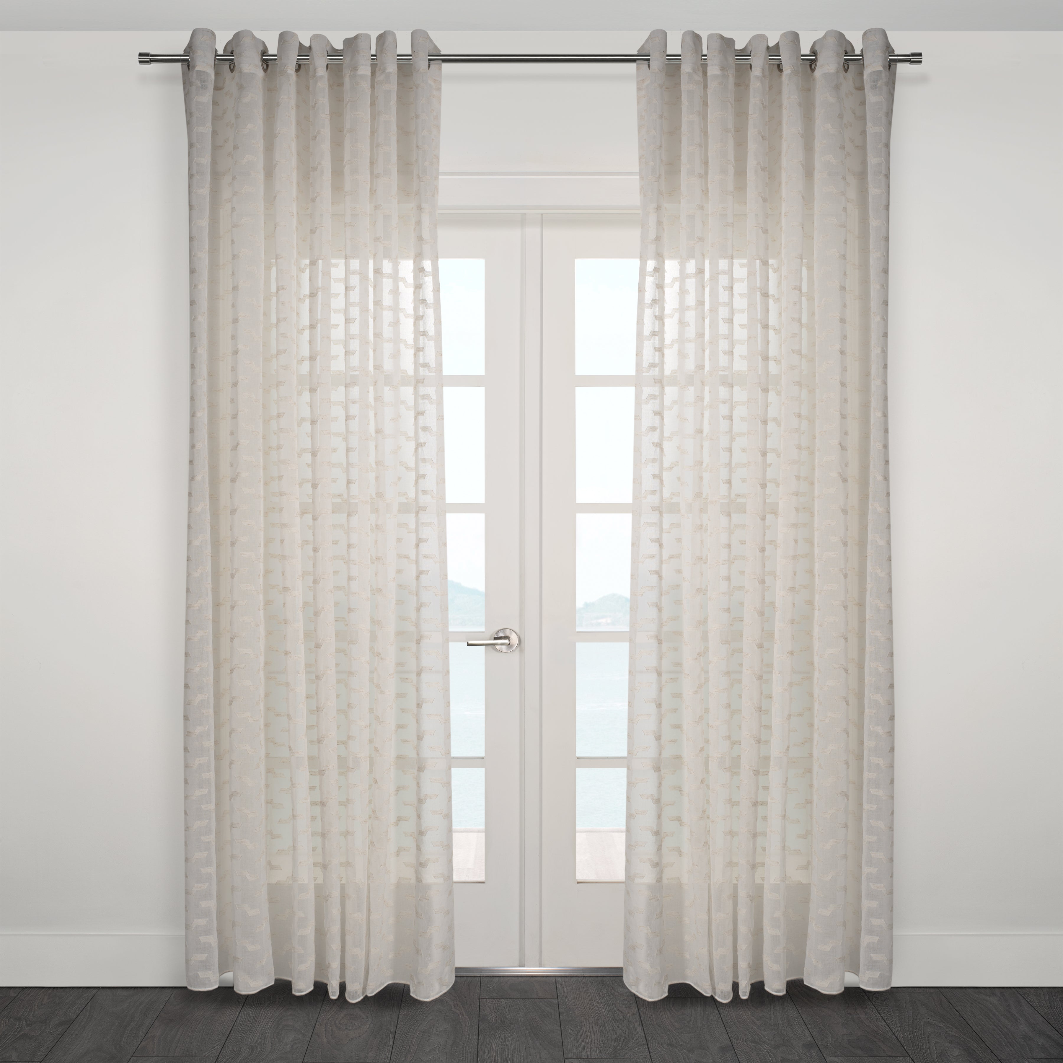 Via Rustic Inspired Wide Width Sheer Curtain 108"x 95"-Curtains-DECOROLALA