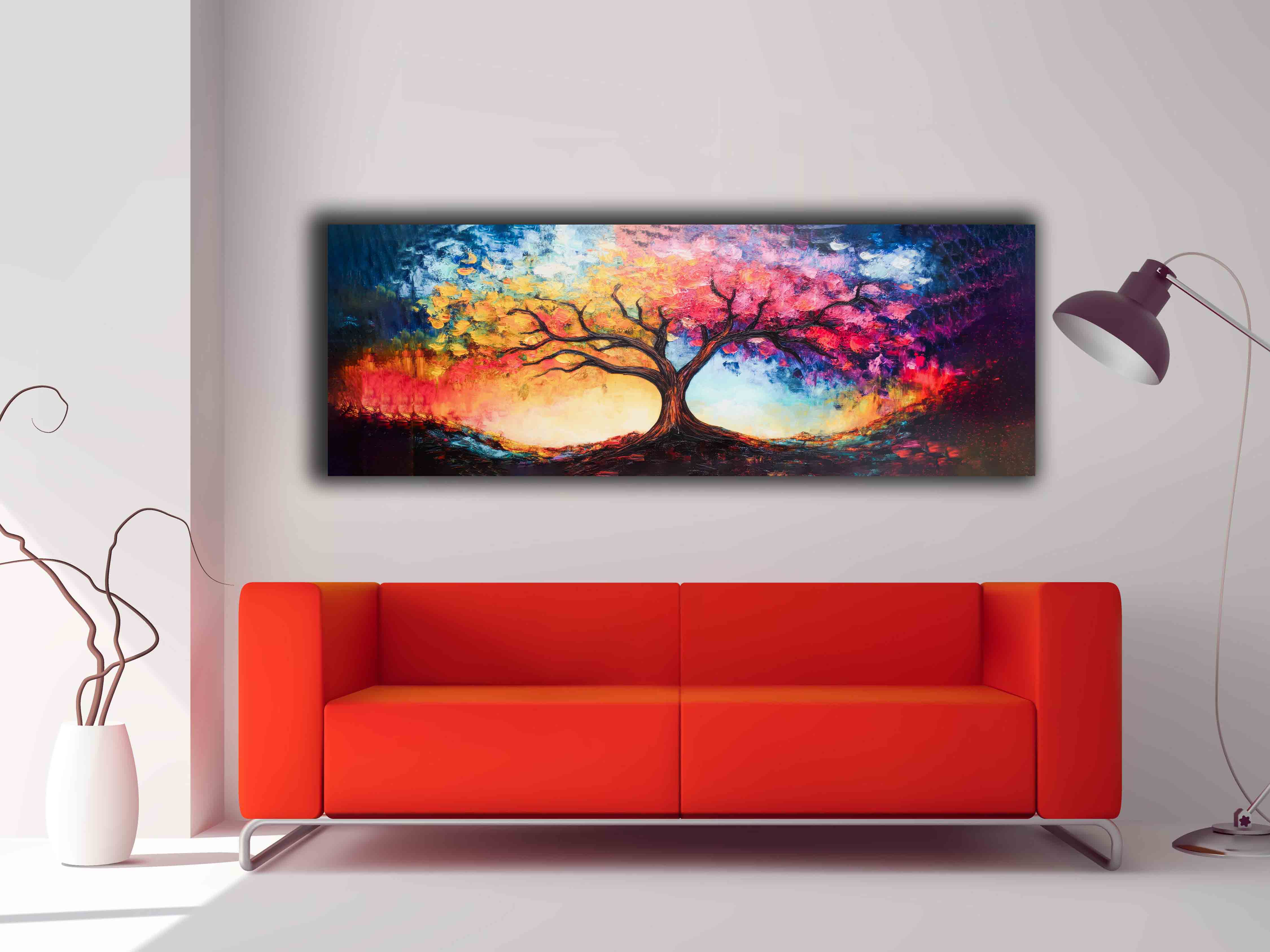 Vibrant Autumn Tree 72" x 24"-Canvas Print-DECOROLALA