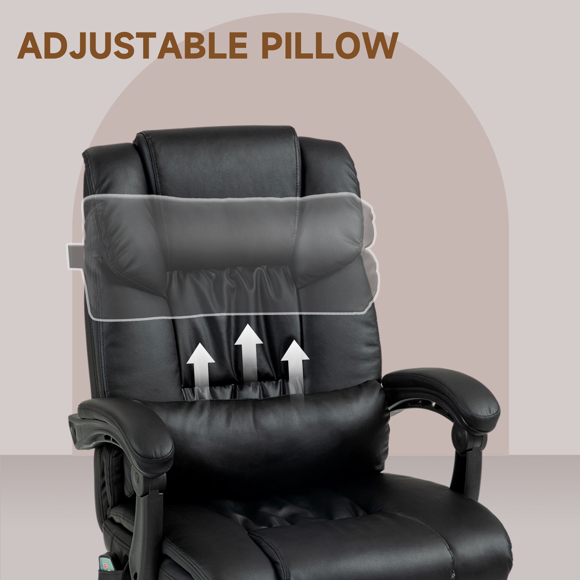 Vibration Massage Office Chair - Black Reclining-DECOROLALA