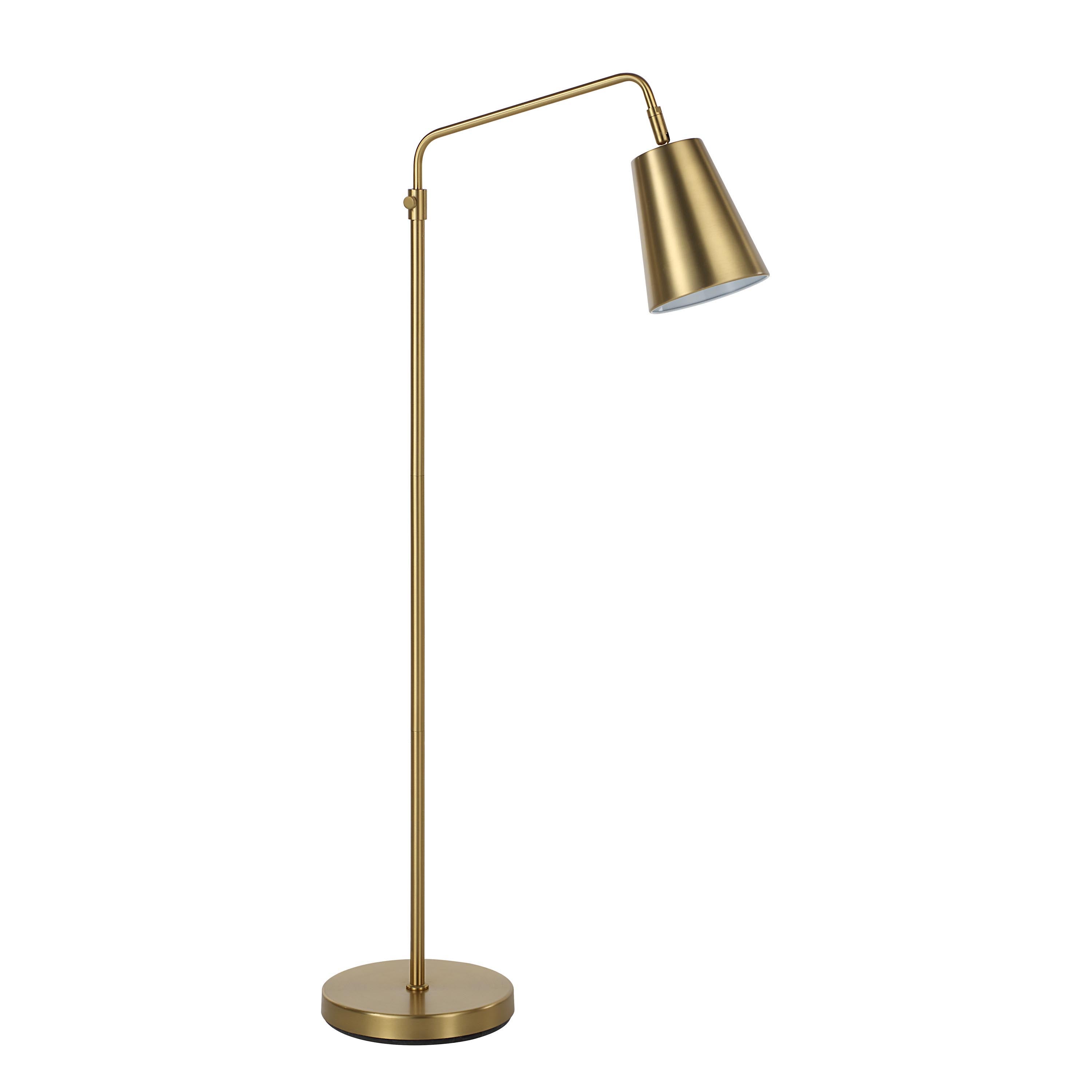 Vidura 47.5" Adjustable Floor Lamp, Brass-Floor Lamp-DECOROLALA