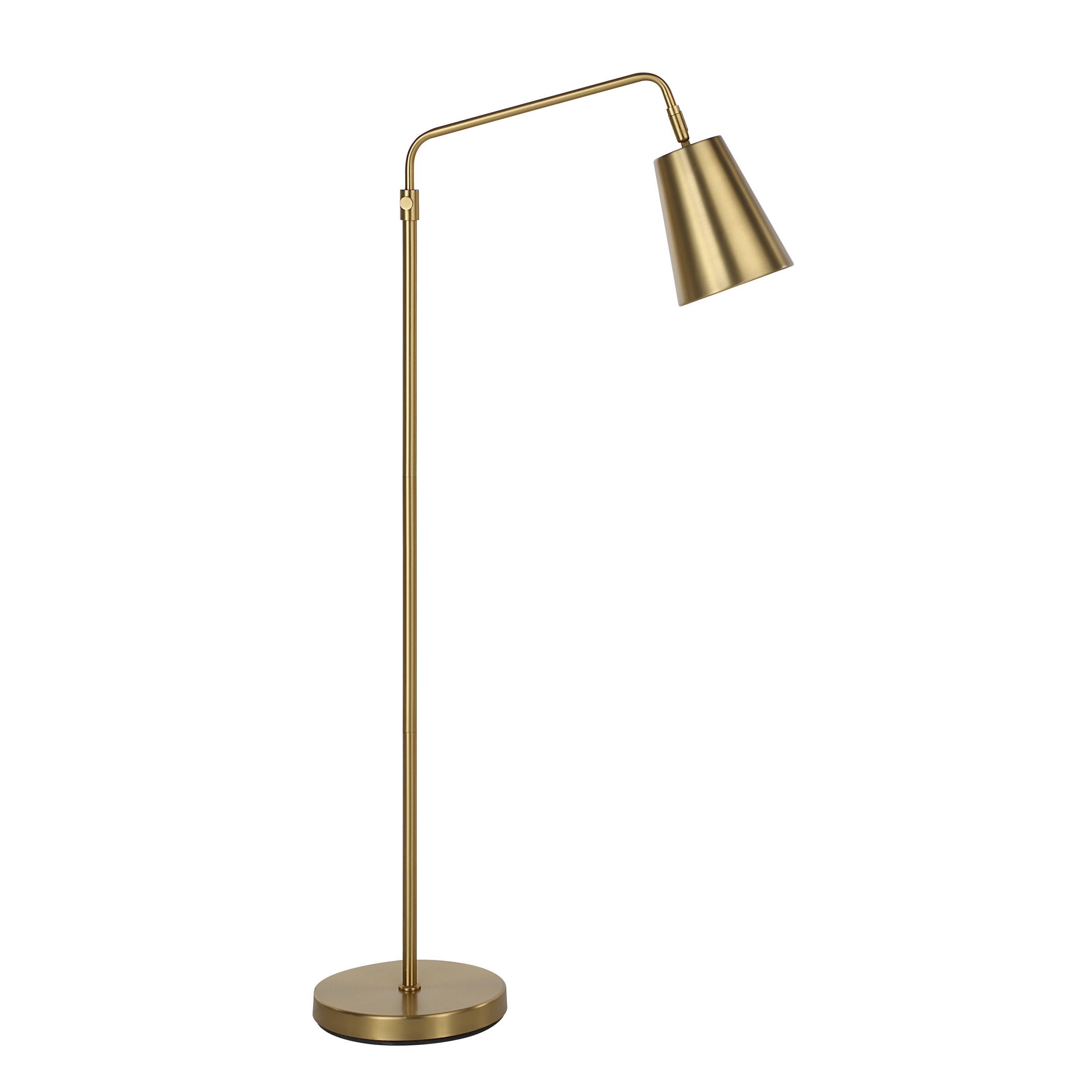 Vidura 47.5" Adjustable Floor Lamp, Brass-Floor Lamp-DECOROLALA