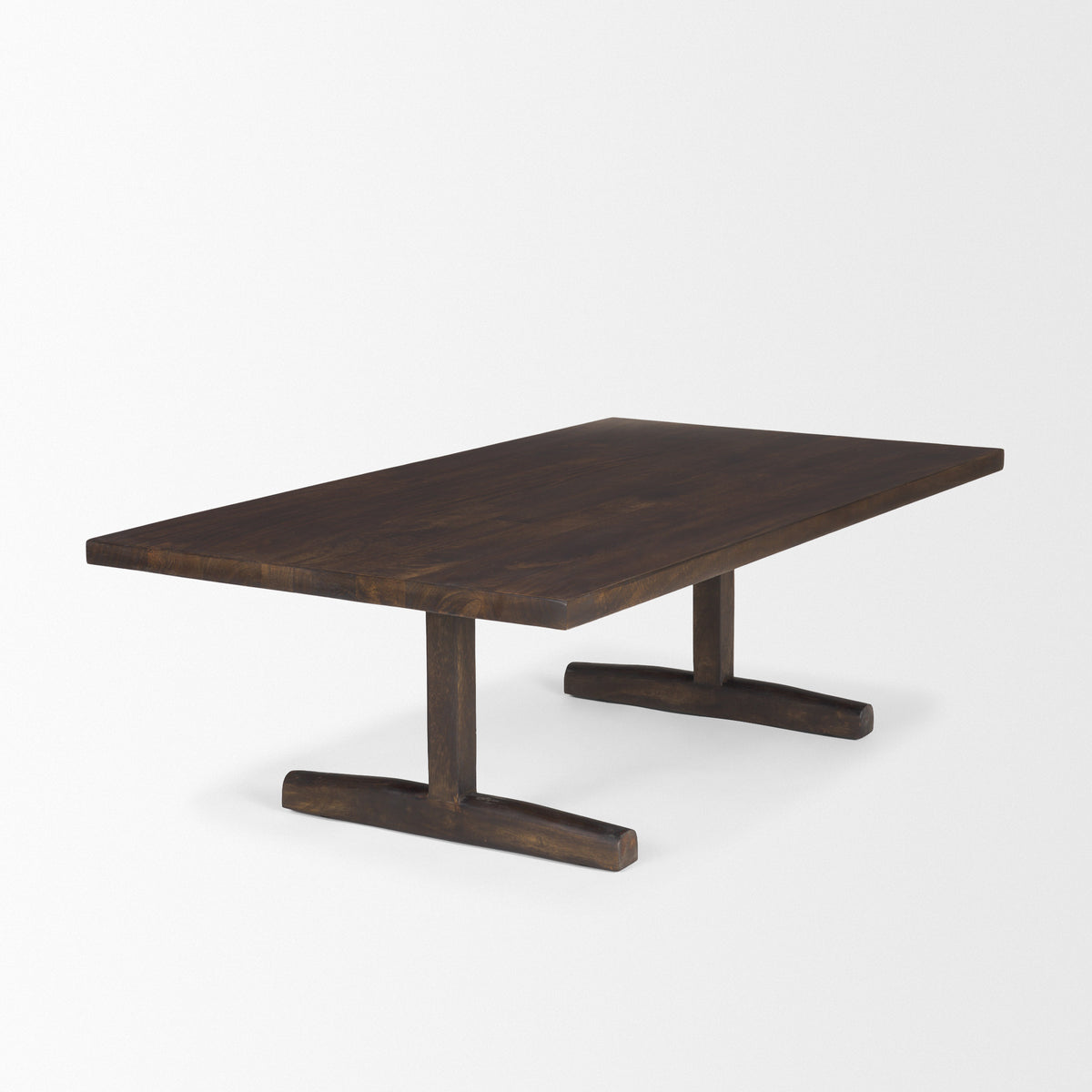 Viktor 55"L Light Brown Solid Wood Coffee Table-Coffee Tables-DECOROLALA