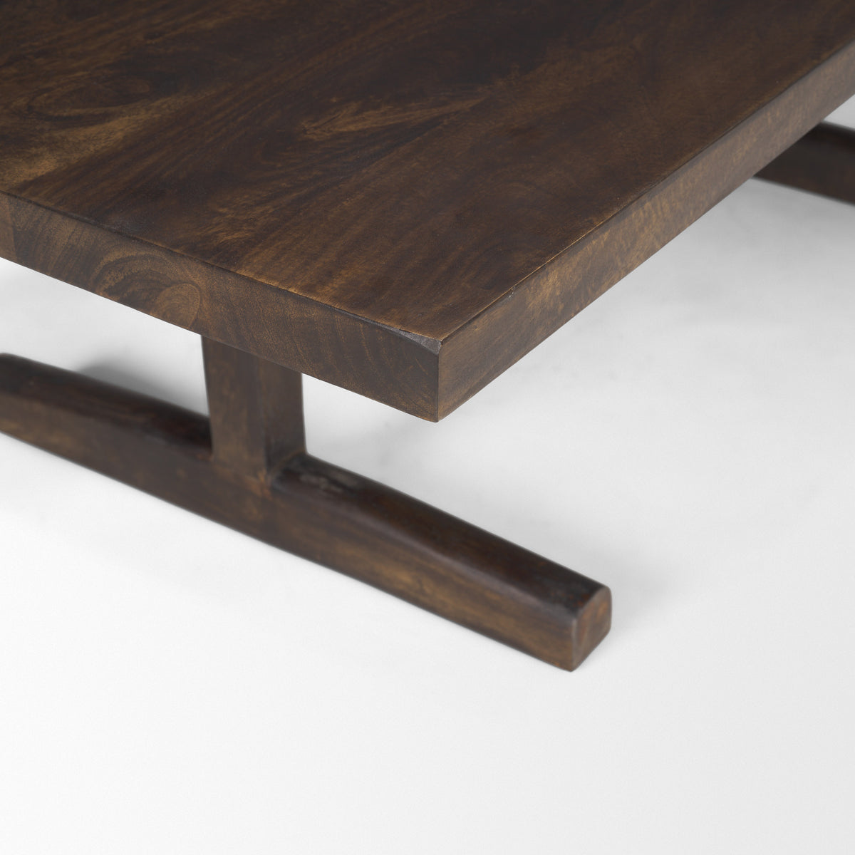 Viktor 55"L Light Brown Solid Wood Coffee Table-Coffee Tables-DECOROLALA