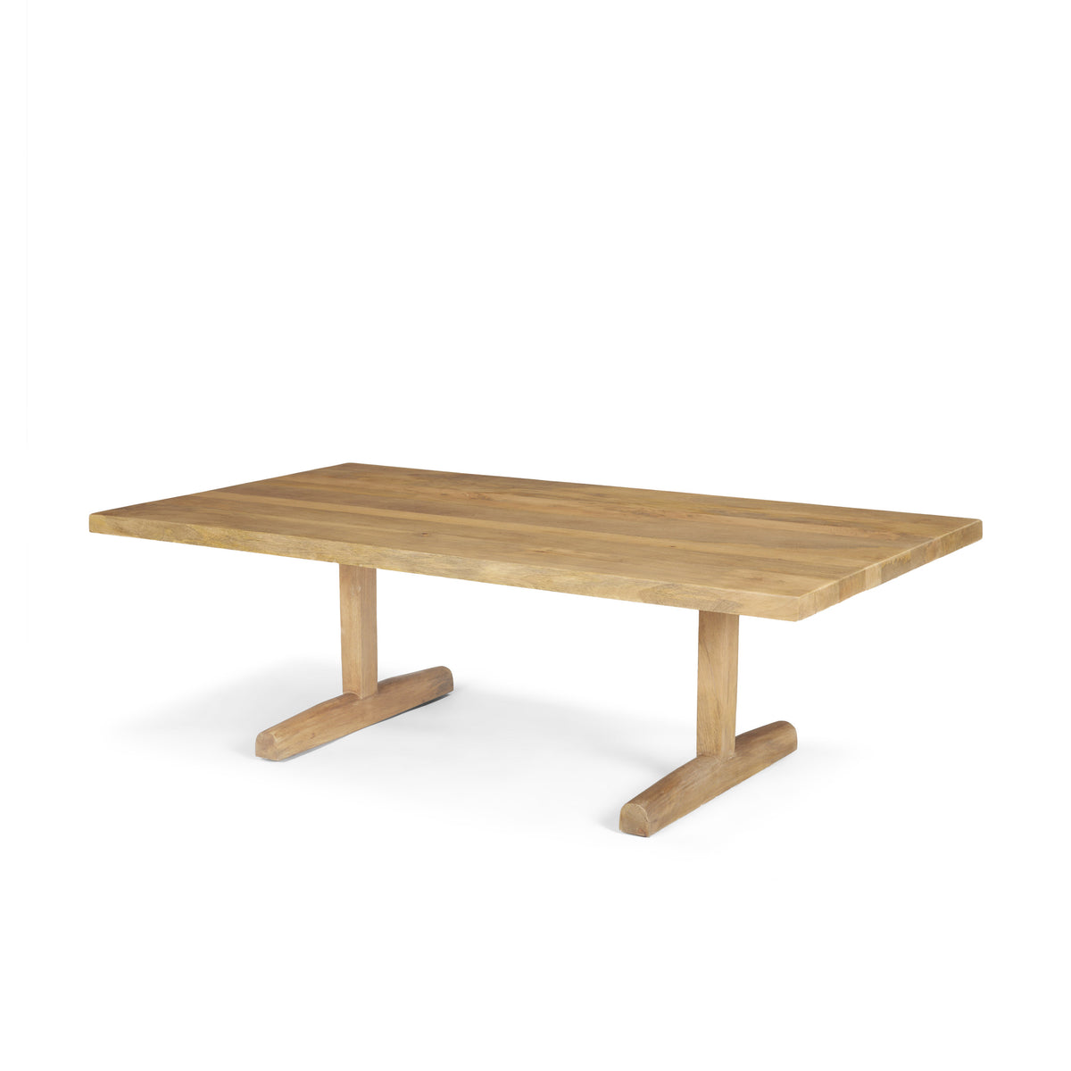 Viktor 55"L Light Brown Solid Wood Coffee Table-Coffee Tables-DECOROLALA
